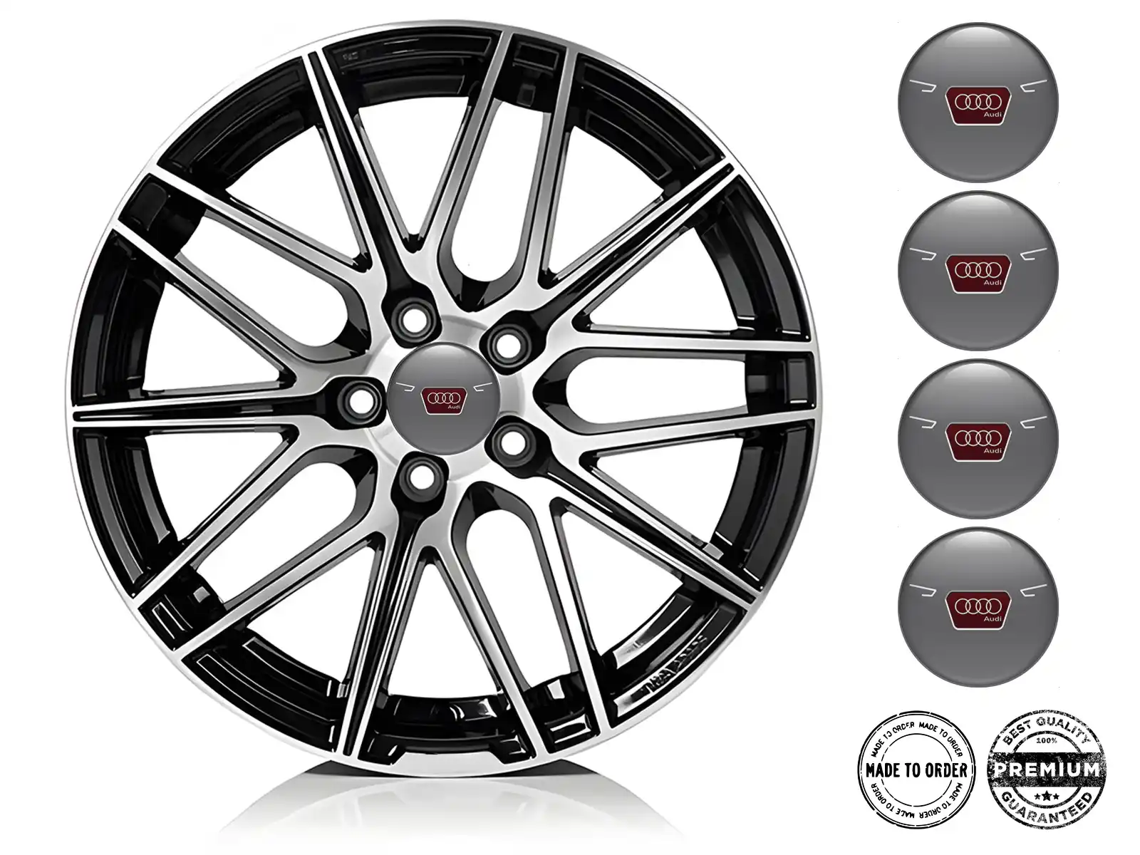 Audi Calcomanías de Rueda Marca Etiquetas Cúpula Premium